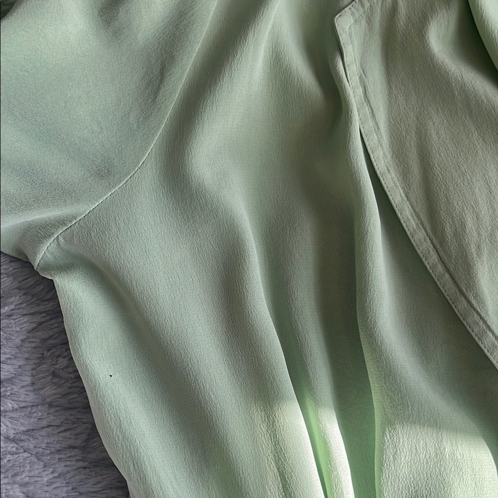 VINTAGE ROBBIE BEE pistachio Mint sage Green silk drop waist Dress 10 minimal - Picture 14 of 14
